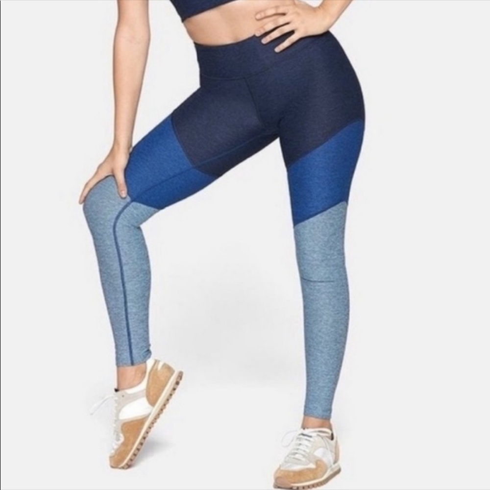 Outdoor Voices Blue Color Block Springs Leggings Pants Size Small